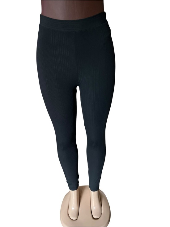 ALO Yoga Pants - ALO Yoga Ribbed High-Waist Leggings - Black